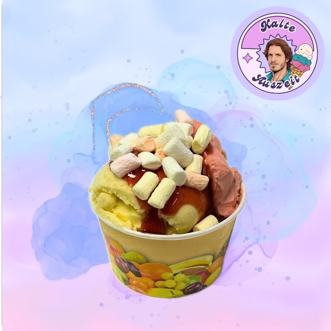 Eisbecher mit Marshmallows